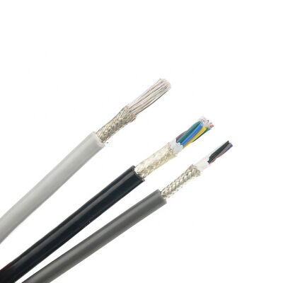 4-żyłowy kabel ekranowany z fluoroplastiku, posrebrzany, pleciony, izolowany FEP, PFA, PTFE